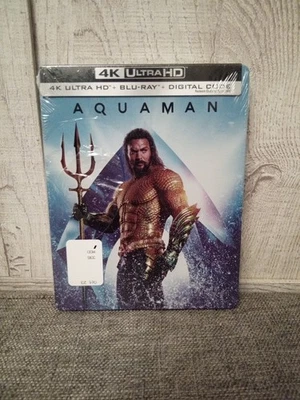 Aquaman Steelbook 4K Ultra HD  Blu-ray  Disc Movie New Sealed  - Image 1 of 4