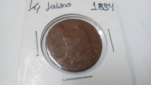 1834 Mexiko [Jalisco] 1/4 Real (KM-353) Kupfer - Bild 1 von 2