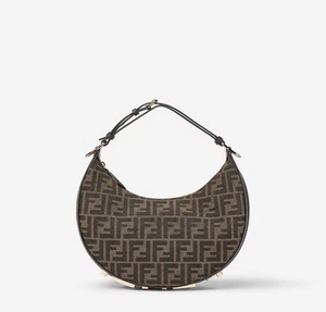 Bolso Fendigraphy Pequeño Marrón FF Tela Jacquard Nuevo Con Algunos Defectos (Ver Foto) - Imagen 1 de 12