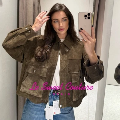 CHAQUETA BOMBER ZARA MUJER NUEVA CON ETIQUETAS FW25 CAQUI 100% CUERO TODAS LAS TALLAS 8073/253/505 Foto 1 de 3