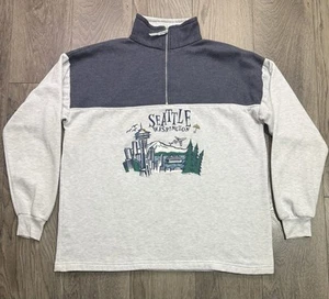 Vintage Seattle Washington Pullover Sweatshirt XXL SPACE NEEDLE USA - Bild 1 von 10