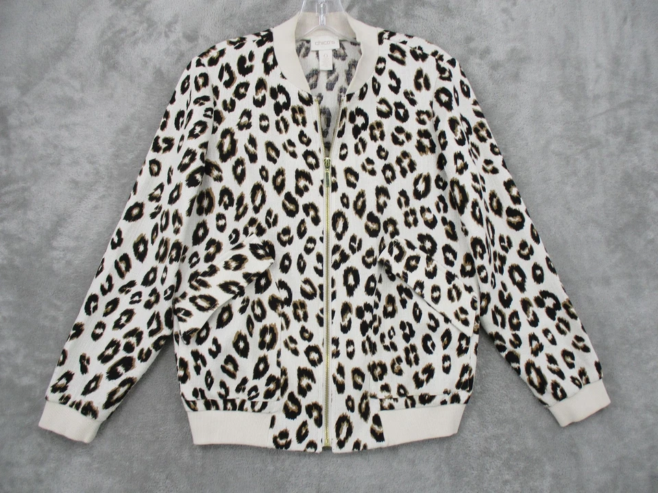 Chaqueta Chicos 0 EE. UU. Pequeña Leopardo Estampado Animal Bombardero Cremallera Completa Bolsillos Forrados Foto 1 de 4