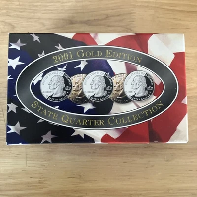 State Quarter Collection with COAs 99’ 00’ 01’ 02’ 03’ Gold and Silver Plated - Image 1 of 4