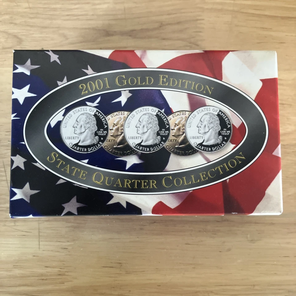 State Quarter Collection with COAs 99’ 00’ 01’ 02’ 03’ Gold and Silver Plated - Image 1 of 4