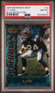 Bowman's Best Ty Law RC Rookie 1995. Rifrattore Blu #23 PSA 8 Nm/Come Nuovo - Foto 1 di 2