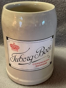 Tuborg Beer Copenhagen Denmark German Beer Stein Stoneware Germany .5L 5"Tall EC - Picture 1 of 24