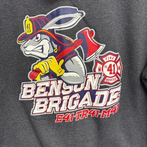 Benson Brigade Fire Rescue Graphic Hoodie Sweatshirt Oversized B.H. Medium - Bild 1 von 7