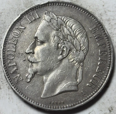 1870-A France 5 Francs. Napoleon III. Attractive Circulated Example! - Image 1 of 2