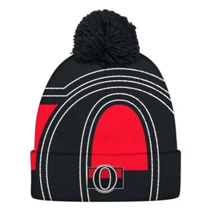 Ottawa Senators NHL Adidas Unisex schwarz Manschettenbommel Strickmütze - Bild 1 von 2