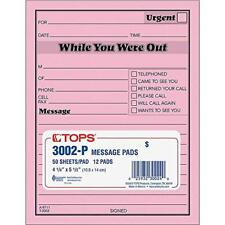 Tops While You Were Out One-Sided Note Pads, 4.25 X 5.5 Inches, Pink, 50 Sheets