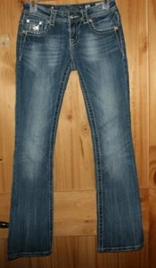 Miss Me size 26 JEANS JE8017BR Boot FANCY! rhinestones sequins *056 - Picture 1 of 8