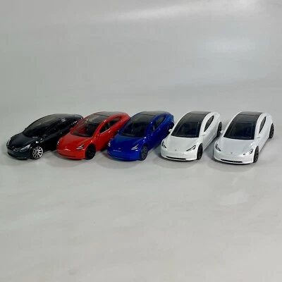 TESLA MODEL 3 Hot Wheels & Matchbox 1:64 Collectible Diecast Model Car Lot of 5 - Image 1 of 4