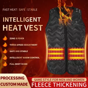 Winter Electric Heating Vest Vest Jacket Rechargeable Intelligent Heating - Picture 1 of 14