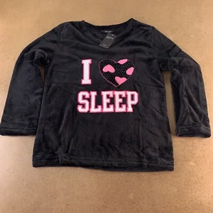 Just Love Women's Size Large Black Pink I Love Sleep Cozy Knit Lounge Top NWT - Picture 1 of 9