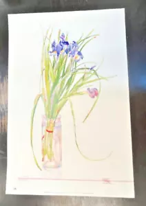 Lynn Larson signiert/datiert (1989) IRISES Aquarelldruck - Chroma Edition - Bild 1 von 15