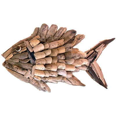 SEESTERN Treibholz Deko mit Fisch ( 75 cm ) Motiv Wanddeko Driftwood Holzdeko - Bild 1 von 4