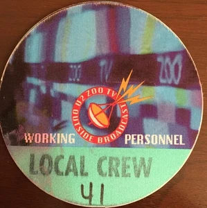 U2 - Zoo TV Tour - pass backstage satinato personale di lavoro troupe locale #41 - blu e verde - Foto 1 di 1