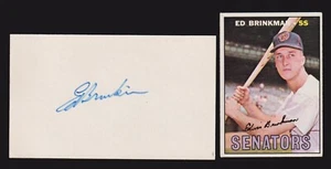 Ed Brinkman ( Debut 1961 ) WAS DET NYY STL  SIGNED AUTOGRAPH AUTO 3x5 INDEX COA - Picture 1 of 1