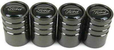 4x Ford Tire Valve Stem Caps For Car, Truck Universal Fitting (Metallic Black) - Image 1 of 4
