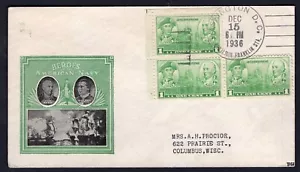 USA 1936 FDC Cover. Army Heroes. Jones, Barry - Picture 1 of 2