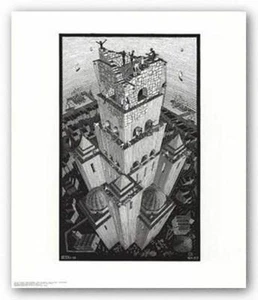 Torre de Babel MC Escher estampado de arte fantástico 20x13 - Imagen 1 de 1
