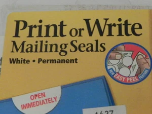 Avery  Print or Write Mailing Seals, 1in dia., White, 600/Pack, PK - AVE05247 - Picture 1 of 5