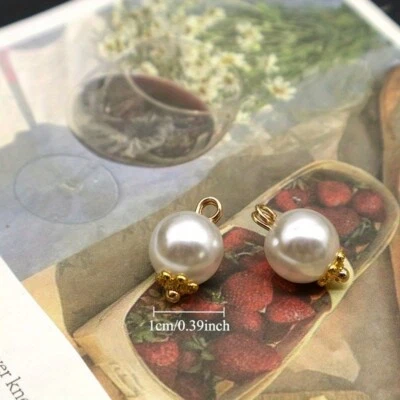 10pcs Plastic Faux Pearl Shank Buttons for Garment Sewing DIY Craft Retro Button - Image 1 of 4