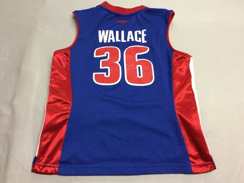 VINTAGE RASHEED WALLACE STITCHED DETROIT PISTONS REEBOK JERSEY YOUTH KIDS LARGE Cover
