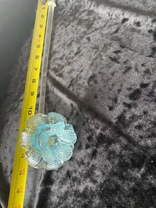 Italienischer Murano Glas Stiel Blume blau - Bild 1 von 4