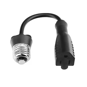 3 Outlet Light Socket Adapter E26/E27 Bulb Socket to 3 Prong Outlet Converter - Picture 1 of 5