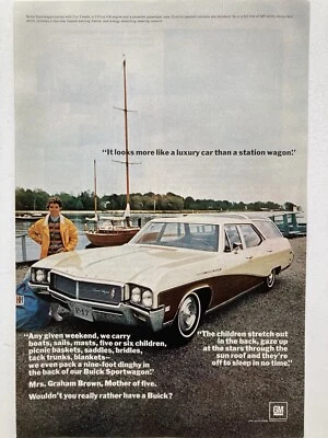 1968 Buick Sportwagon Print Ad Mrs. Graham Brown - Image 1 of 2