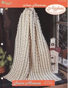Aran Afghan Crochet Pattern STOLEN MOMENTS Needlecraft Shop - Picture 1 of 2