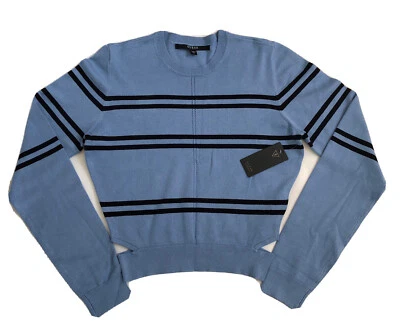 Guess Mujer Crop Tejido Suéter L Azul Tira Manga Larga Pull Over Foto 1 de 4