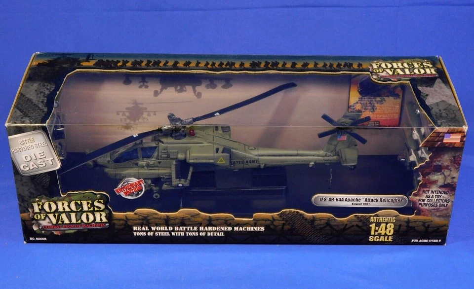 FORCES OF VALOR ENTHUSIASTS EDITION #80008 US AH-64A APACHE HELICOPTER 1:48 - Image 1 of 4