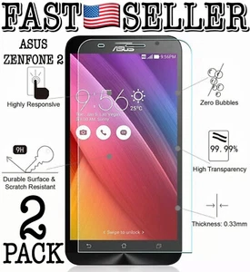 Pack Of 2 Premium 9H Tempered Glass Screen Protector for Asus Zenfone 2 - Picture 1 of 8