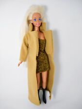 Camel Tan Coat Black Boots Dresses Outfit 11.5" Fashion Barbie Doll Clothes