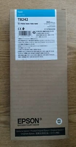08-2021 New Genuine Epson T8242 Cyan 350ml Ink For SC-P9000/8000/7000/6000 - Picture 1 of 2