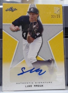 2020 LEAF PERFECT GAME YELLOW LUKE MASIUK ROOKIE AUTO /25 #BA-LM2 MSK - Picture 1 of 2