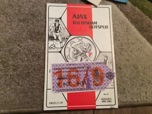 1981/2 ECWC AJAX V TOTTENHAM HOTSPUR + TICKET 10 - Bild 1 von 1