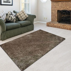Hand Tufted Shag Polyester Area Rug Solid Light Brown Beige BBH Homes BBK00111 - Picture 1 of 6
