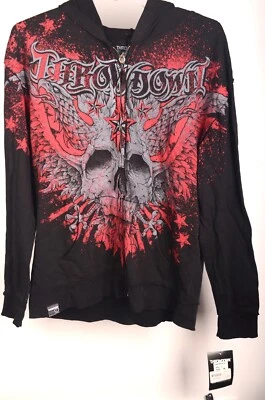 Sudadera con Capucha Affliction Throwback Heathen Negra con Cremallera L - Nueva con Etiquetas Foto 1 de 4