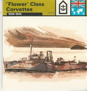 1977 Edito-Service, World War II, #09.16 Flower Class Corvettes, Britain