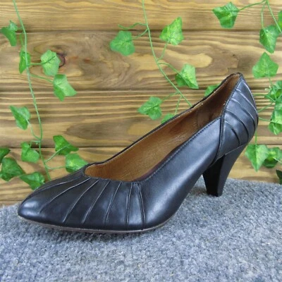 Indigo by Clarks Wmn Bomba Plisada Cuero Negro Bomba 8.5 Mediana Suavemente Usada 2025 Foto 1 de 4