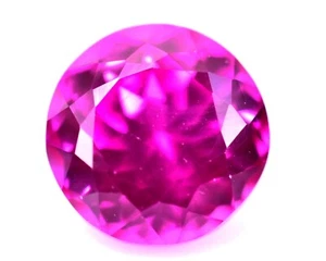 AAA+ 7.90 Cts Natural Certified Burma  Pink Ruby Round Cut Loose Gemstone - Picture 1 of 6
