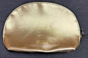 Gold GUESS Cosmetic Make Up / Toiletry bag with zipper closure Womens Girls Teen - Picture 1 of 10