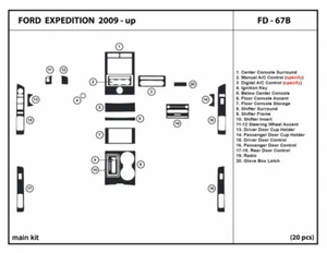 Real Carbon Fiber Dash Trim Kit for Ford Expedition 2009-2014 Interior Overlay - Picture 1 of 1