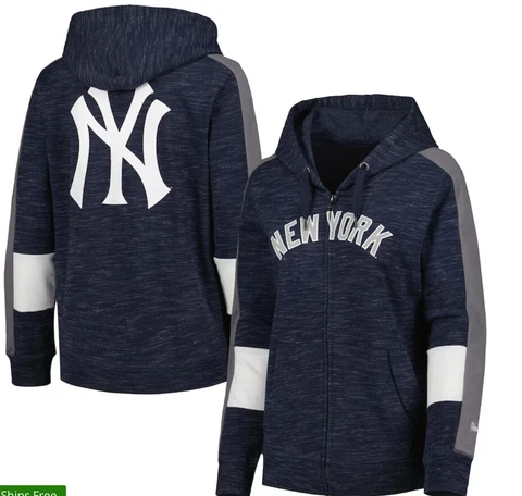 Womens New York Yankees  Hoodie Full Zip Sweatshirt - MLB - New Era Lg. NWT J6 Cover