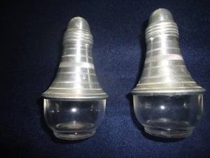 Vintage Glass Salt and Pepper Shakers With Chrome tops 4 inch - Picture 1 of 3