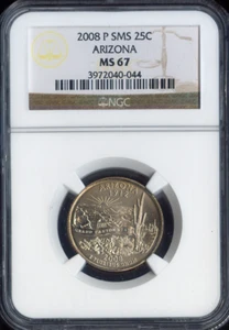 2008-P Arizona State Quarter NGC MS67 SMS Quality - Picture 1 of 2