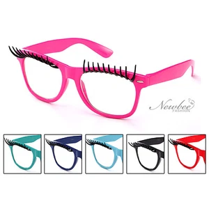 Paquete de 2 Pestañas Lentes Transparentes Fiesta Halloween Disfraz Accesorio Muchos Colores - Imagen 1 de 7
